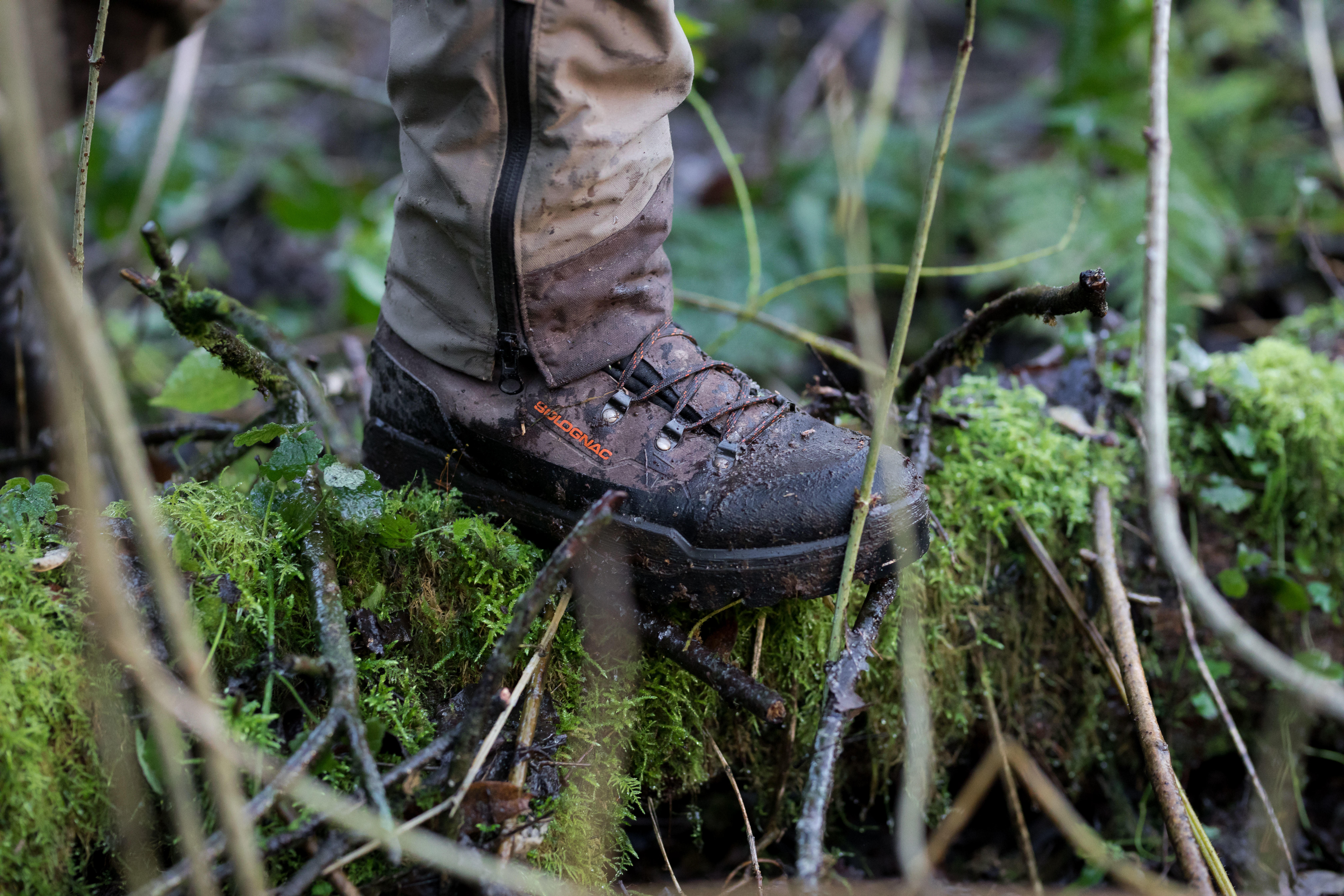 CROSSHUNT 500 WATERPROOF AND HARD-WEARING HUNTING BOOTS BROWN - SOLOGNAC