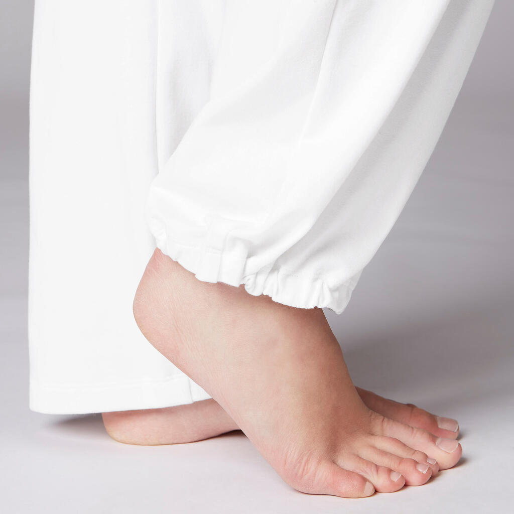 Γυναικείο παντελόνι για yoga από βαμβάκι βιολογικής καλλιέργειας - Λευκό