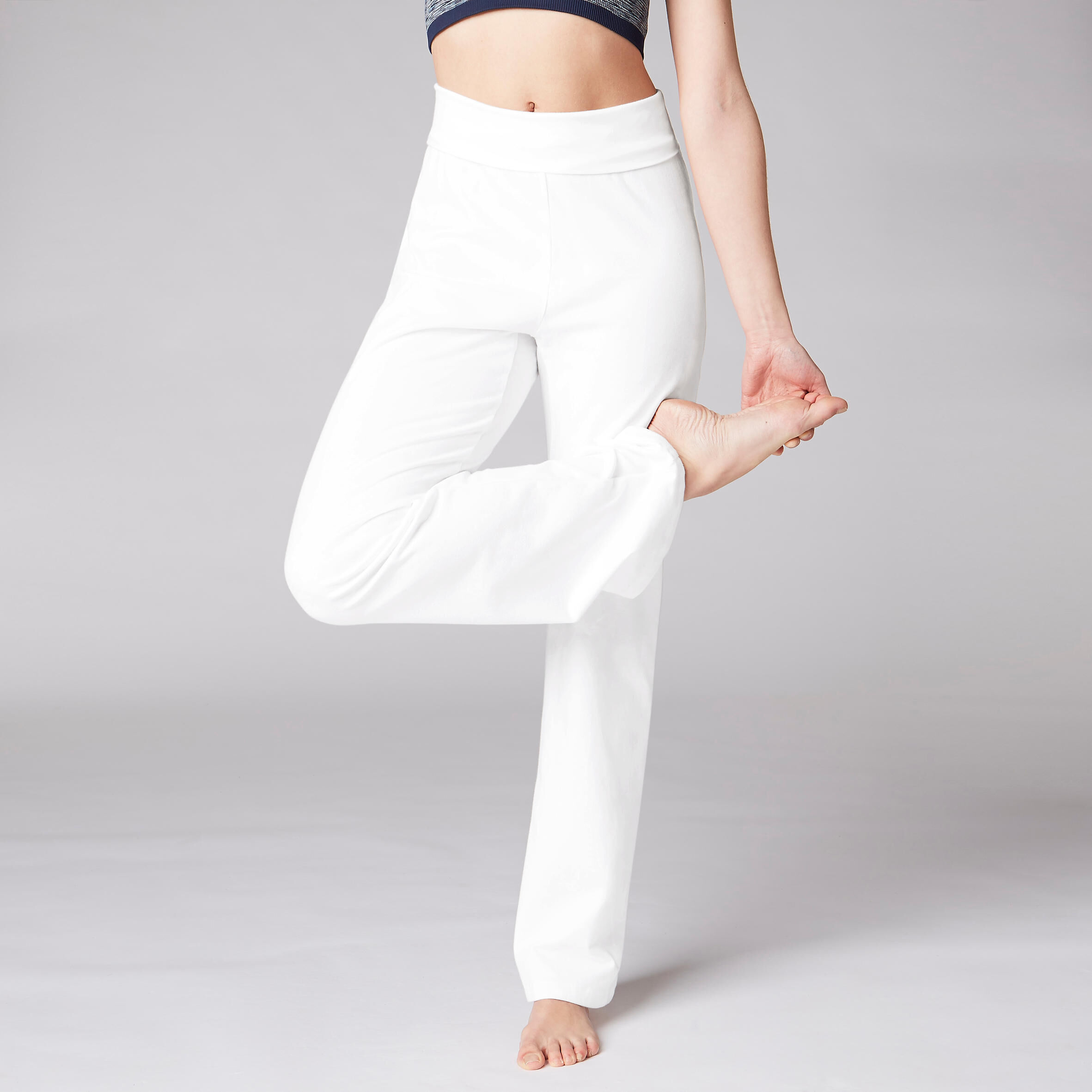 KIMJALY Women's Yoga Cotton Bottoms - White