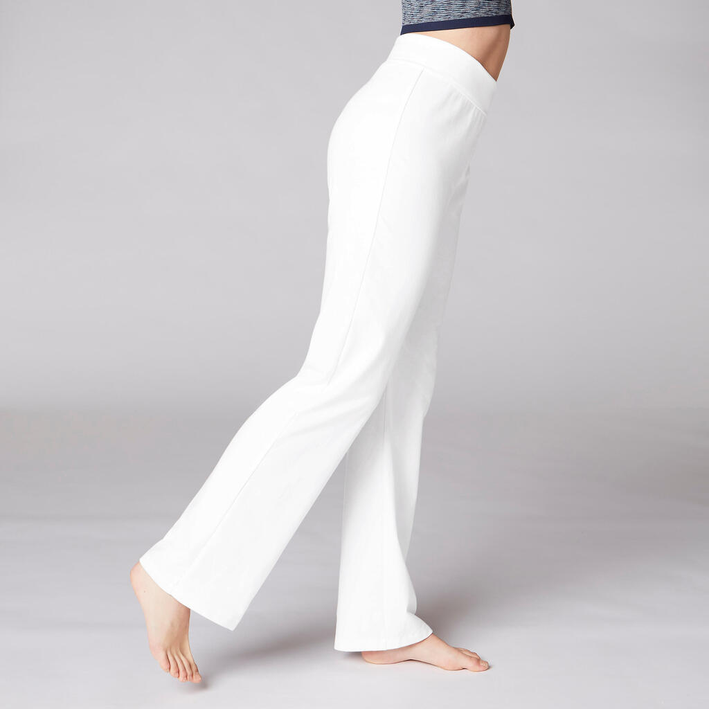 Women's Eco-Friendly Cotton Yoga Bottoms - White