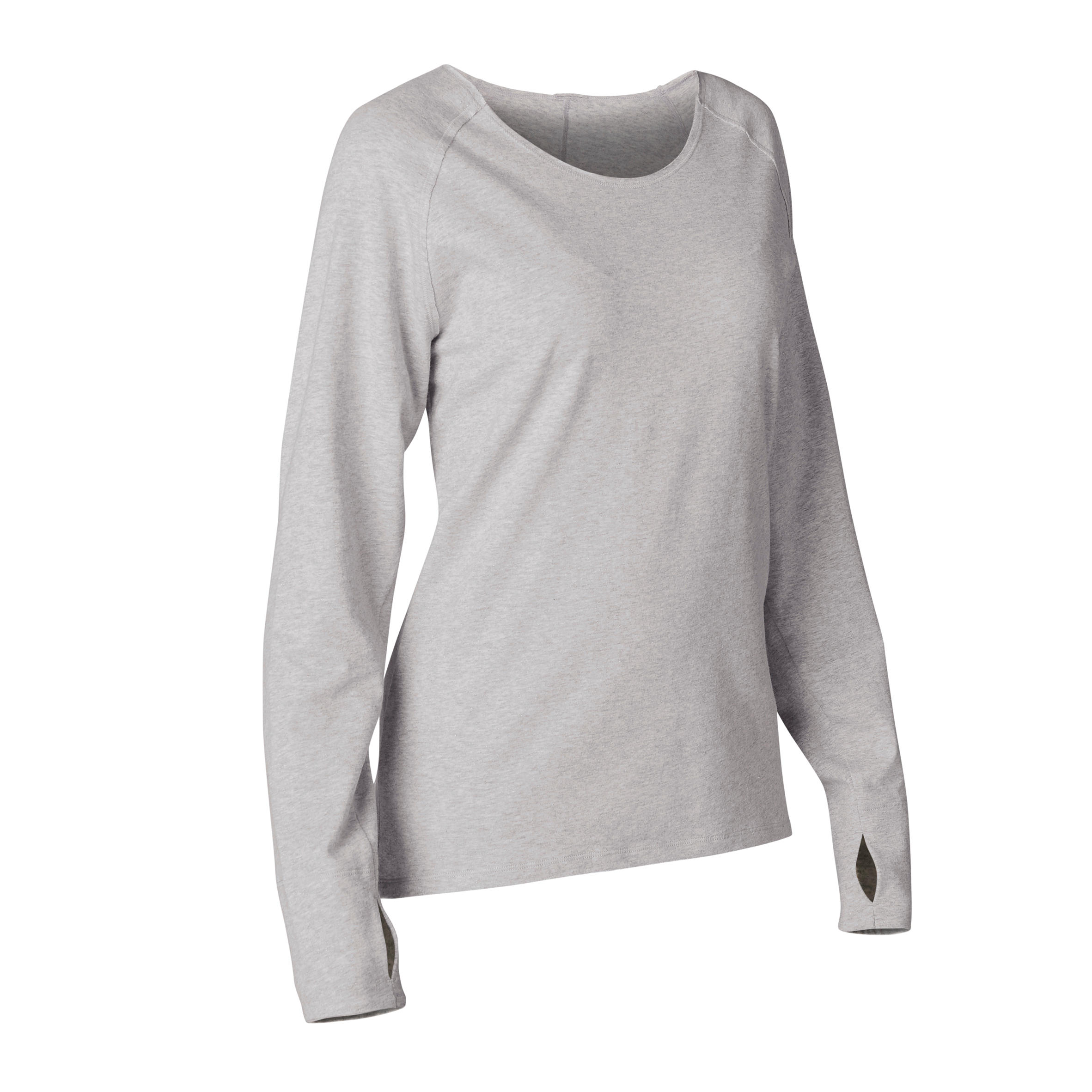 KIMJALY Organic Cotton Long-Sleeved Yoga T-Shirt - Grey