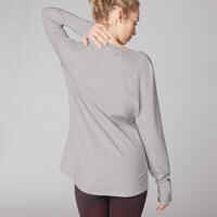 Organic Cotton Long-Sleeved Yoga T-Shirt - Grey