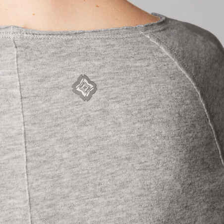 Organic Cotton Long-Sleeved Yoga T-Shirt - Grey