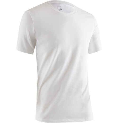 
      Pánske tričko 500 Regular na cvičenie biele
  
