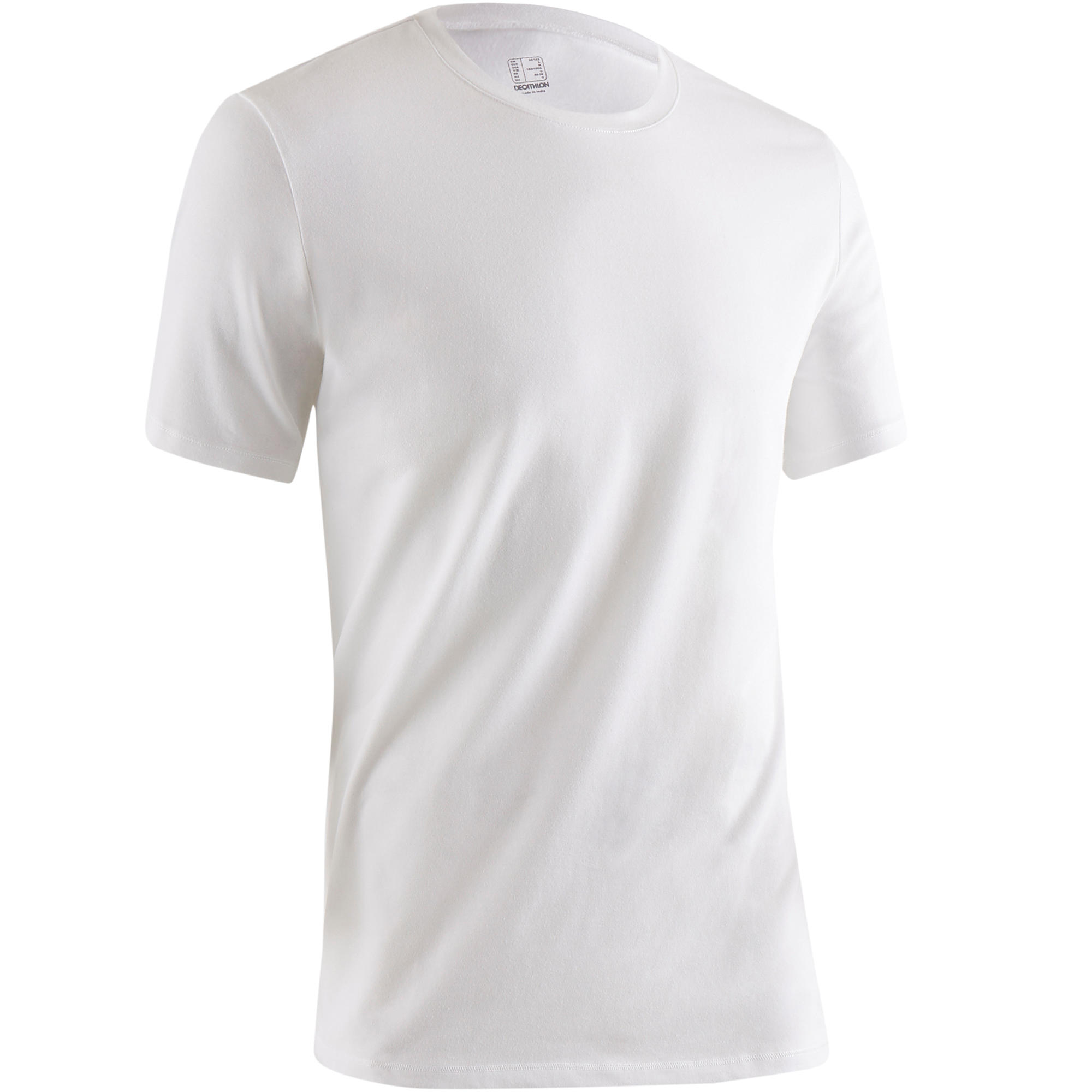 500 Regular-Fit Pilates & Gentle Gym T-Shirt - White 1/8