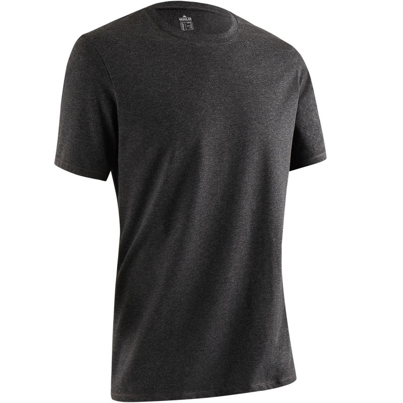 500 Regular-Fit Gentle Exercise & Pilates T-Shirt - Dark Grey 500 Regular-Fit Gentle Exercise & Pilates T-Shirt - Dark Grey