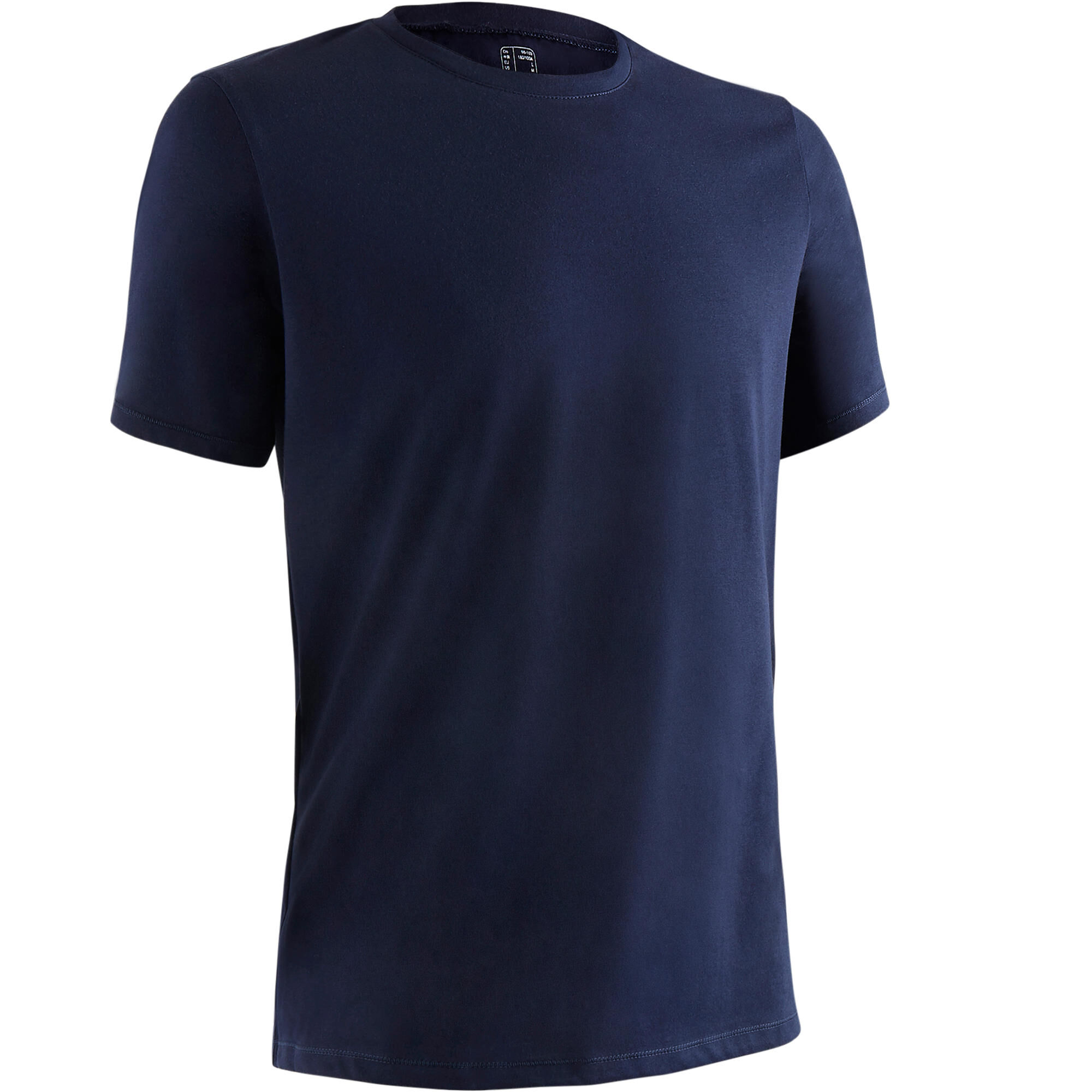 NYAMBA 500 Regular-Fit Pilates & Gentle Gym T-Shirt - Navy Blue