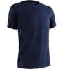 T-Shirt 500 Regular Pilates sanfte Gym Herren marineblau