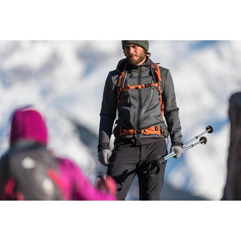 Veste polaire de randonnée montagne homme MH920 Gris chiné