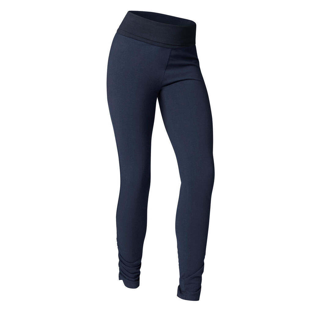 LEGGING YOGA DOUX FEMME EN COTON ISSU DE L'AGRICULTURE BIOLOGIQUE NOIR _SLASH_ GRIS