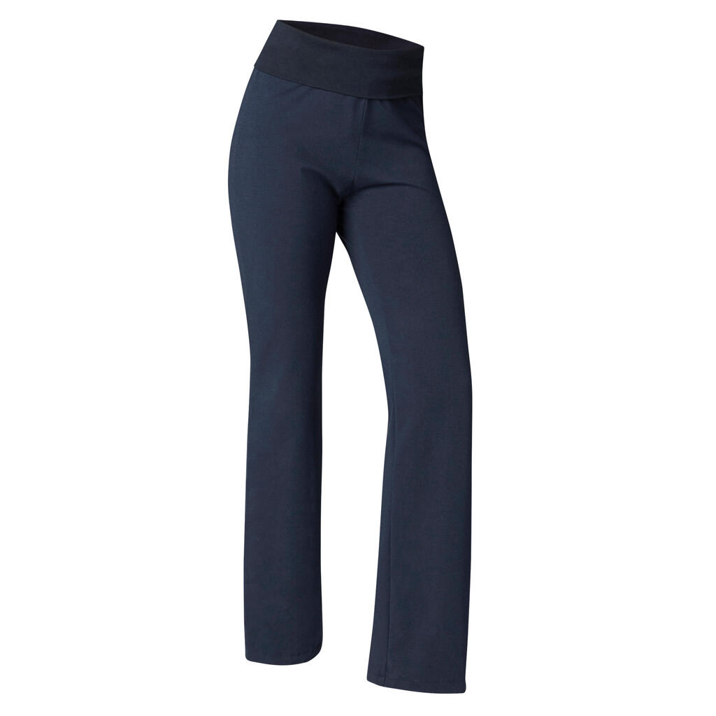 Women's Eco-Friendly Cotton Yoga Bottoms - Navy