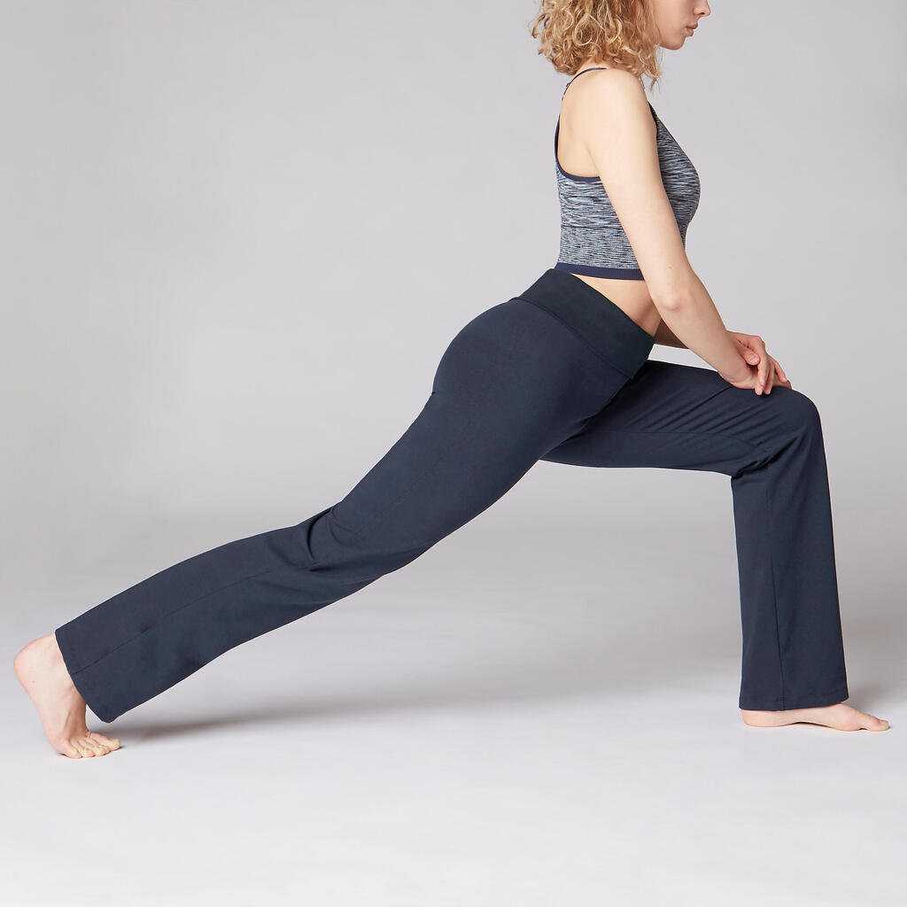 Γυναικείο παντελόνι για yoga από βαμβάκι βιολογικής καλλιέργειας - Λευκό