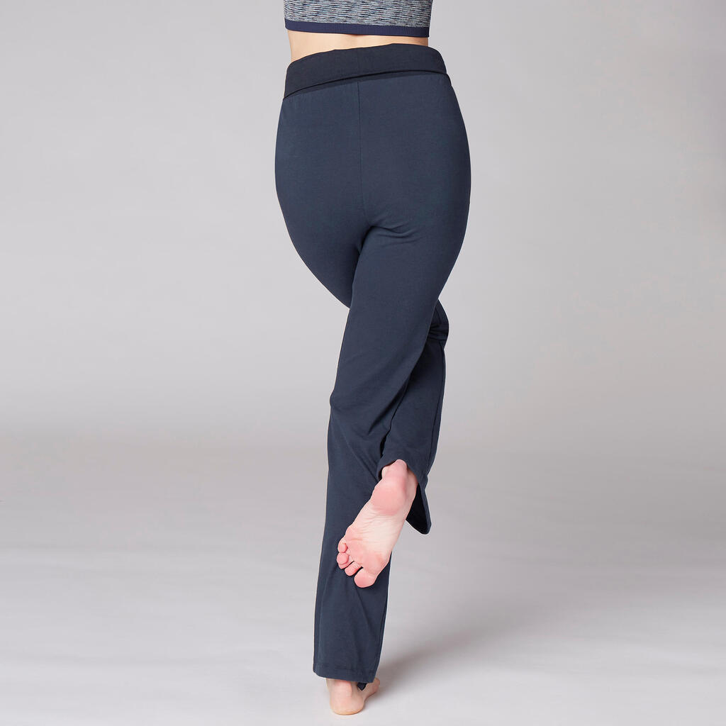 Γυναικείο παντελόνι για yoga από βαμβάκι βιολογικής καλλιέργειας - Λευκό