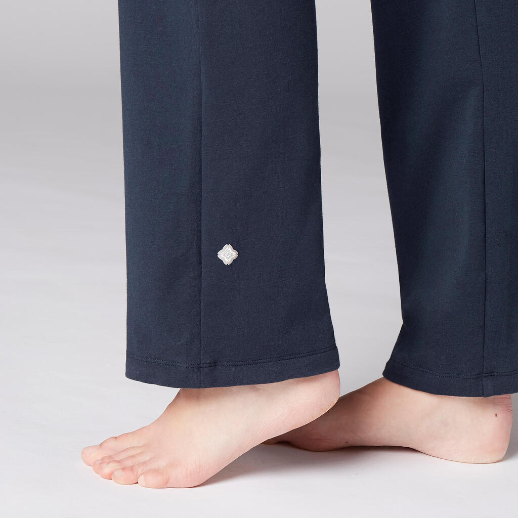 Women's Eco-Friendly Cotton Yoga Bottoms - Navy