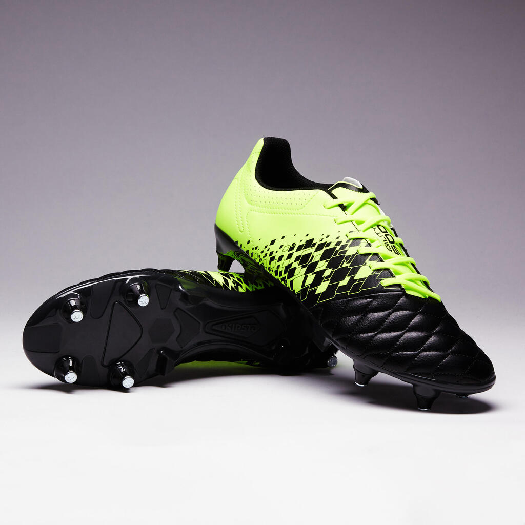 Fußballschuhe Stollen Agility 500 SG Erwachsene schwarz/gelb