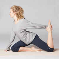 Women's Organic Cotton Gentle Yoga Cropped Bottoms - Navy Blue