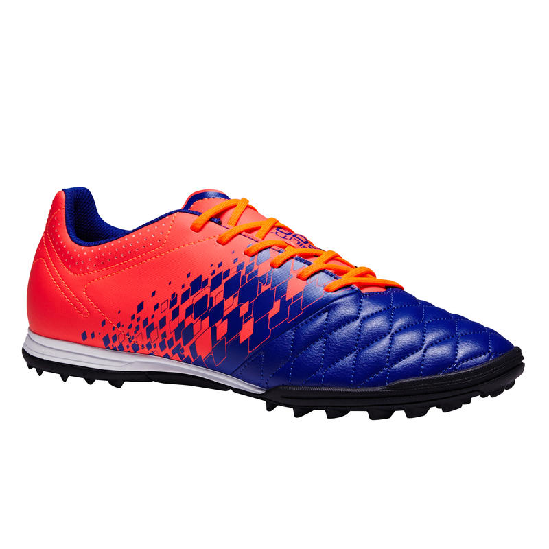 Chaussure de soccer adulte terrain dur Agilité 500 HG bleue et orange Chaussure de soccer adulte terrain dur Agilité 500 HG bleue et orange