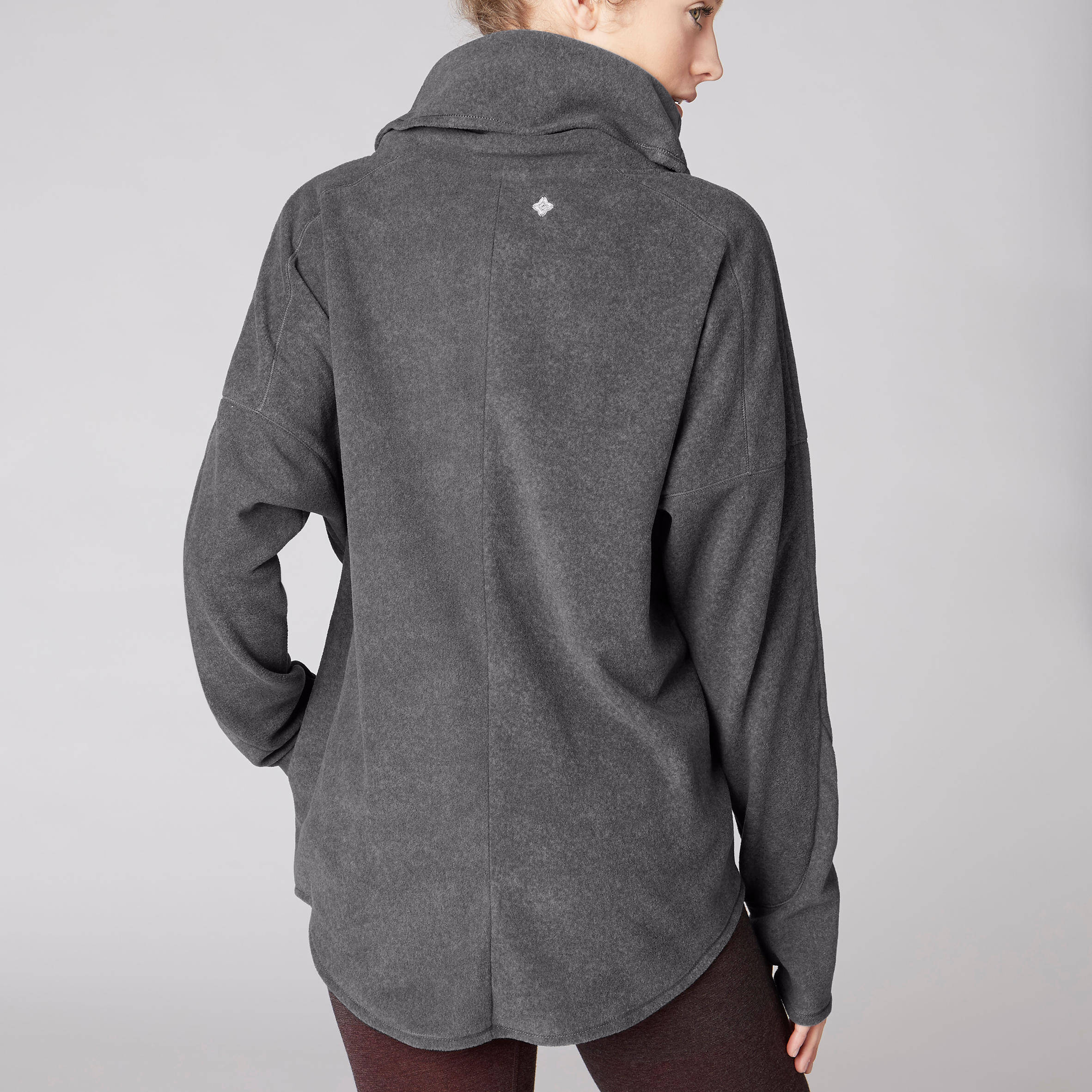 Women's Relaxation Yoga Fleece Sweatshirt - Mottled Grey -  4