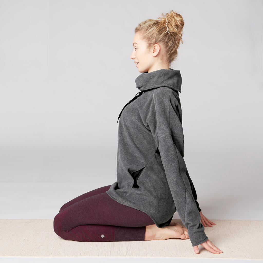 Women's Relaxation Yoga Fleece Sweatshirt - Mottled Grey