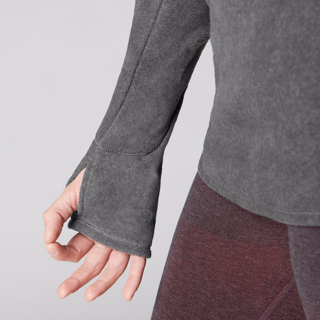 Women's Relaxation Yoga Fleece Sweatshirt - Mottled Grey