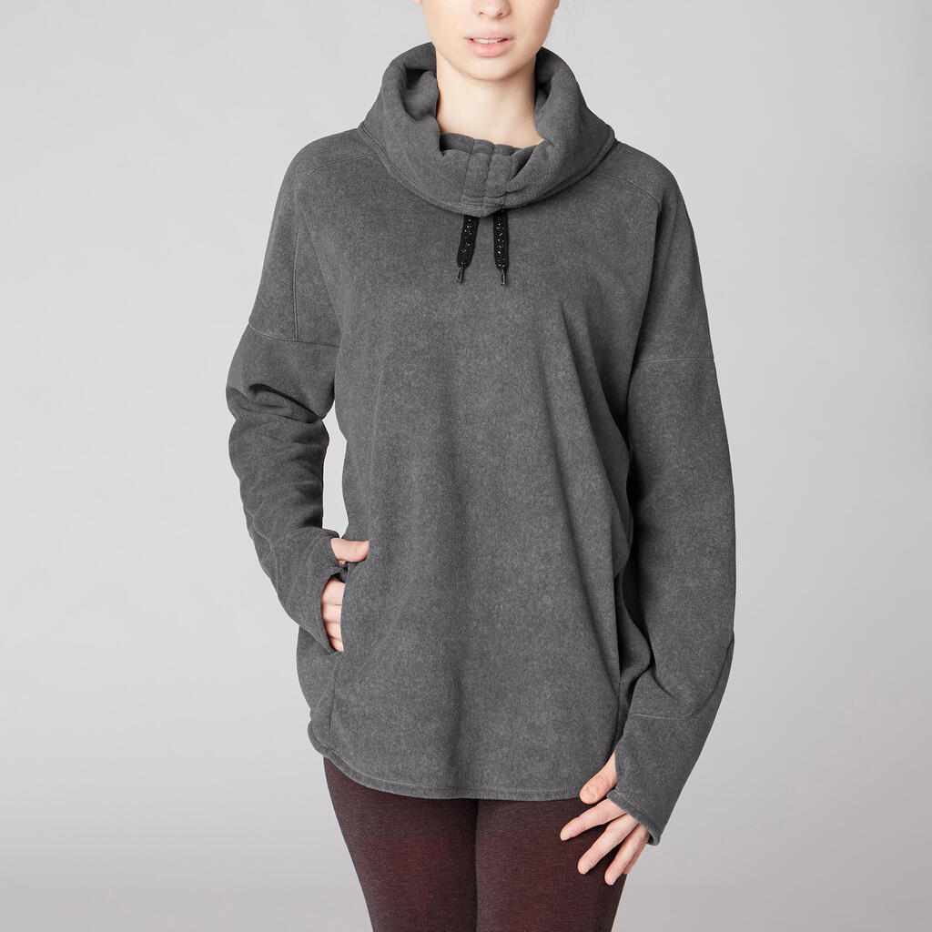 SWEAT POLAIRE RELAXATION YOGA FEMME GRIS CHINE