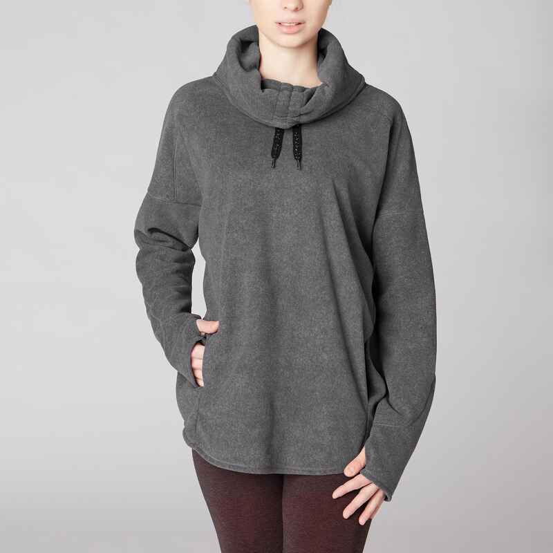 Women's Relaxation Yoga Fleece Sweatshirt - Mottled Grey