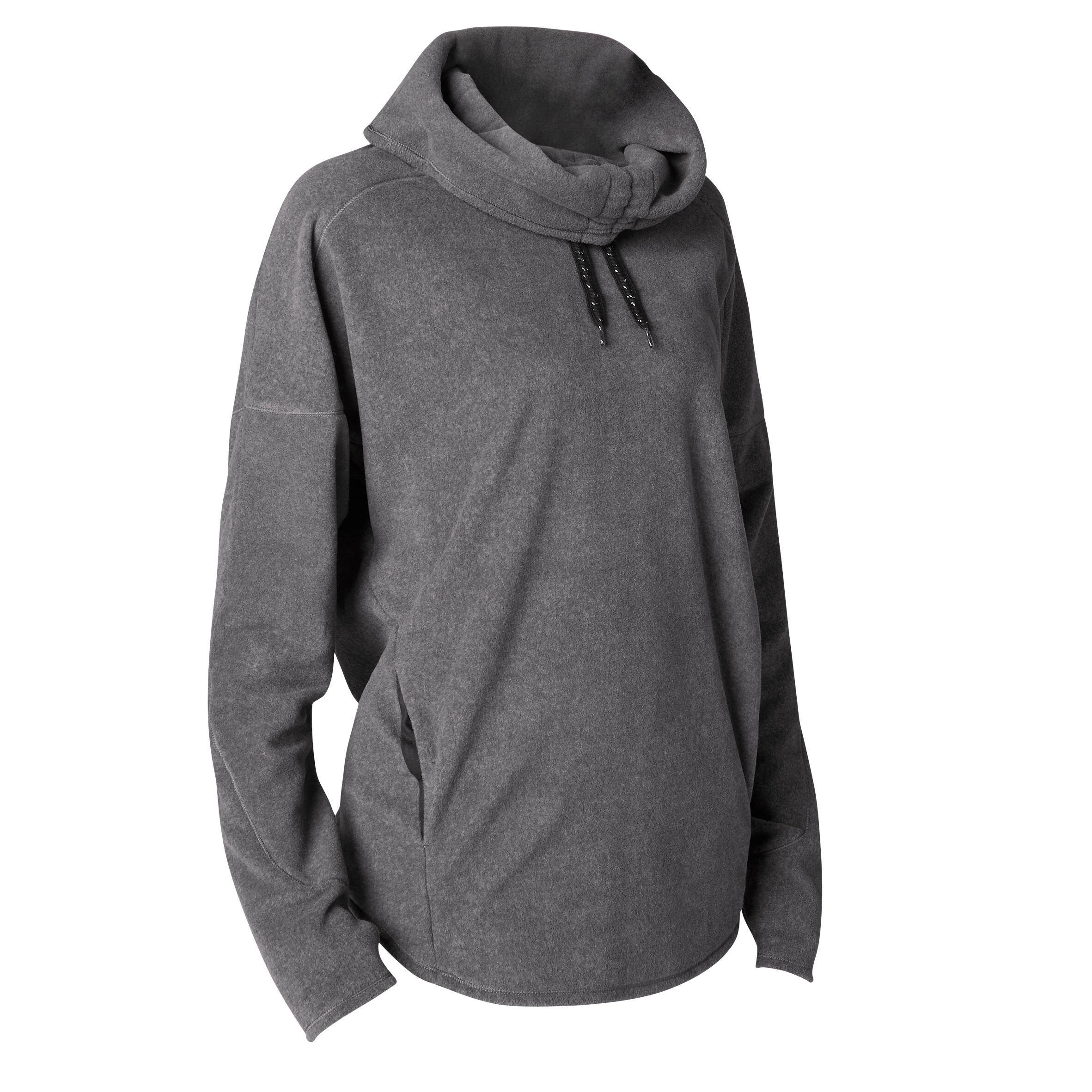 Women's Relaxation Yoga Fleece Sweatshirt - Mottled Grey -  1
