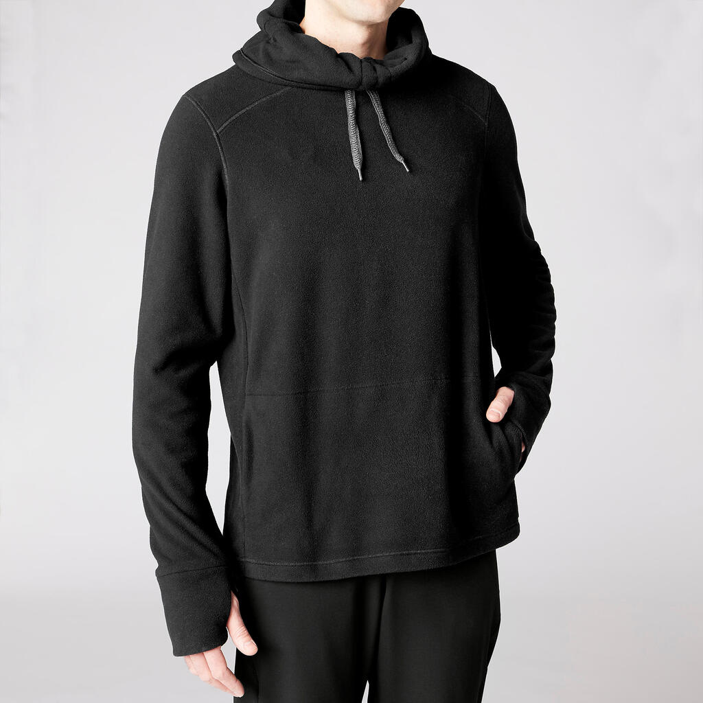 Men's fleece yoga sweatshirt - black