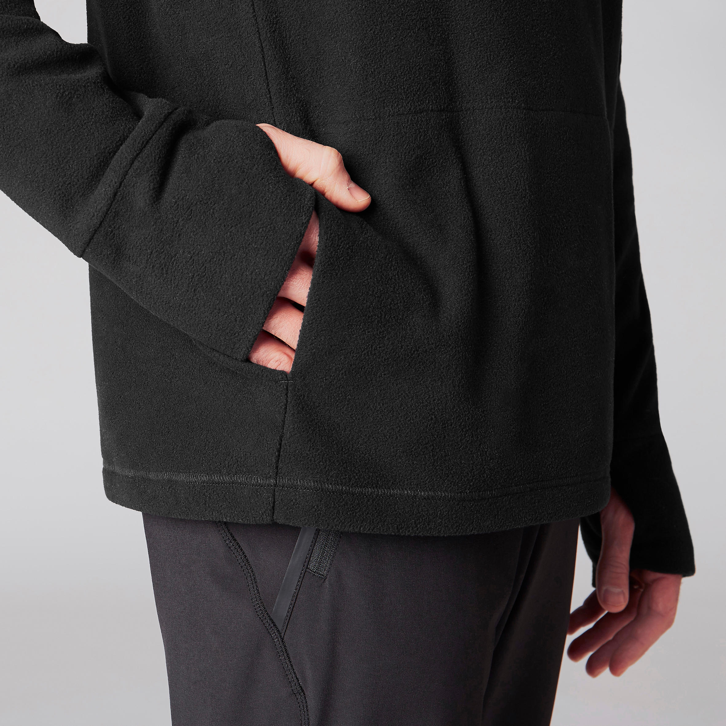 Men's Fleece Yoga Sweatshirt - Black 7/8