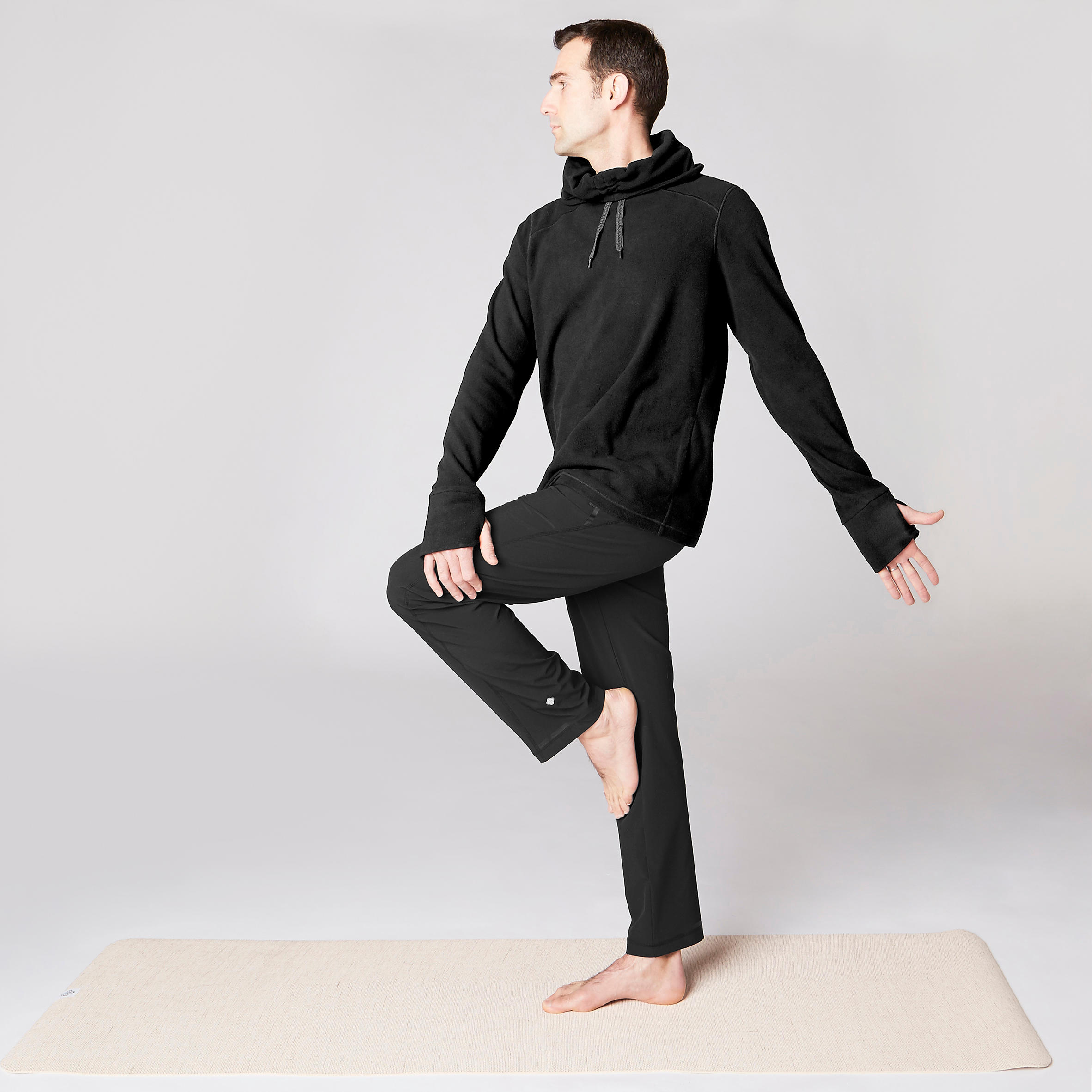 Men's Fleece Yoga Sweatshirt - Black 8/8