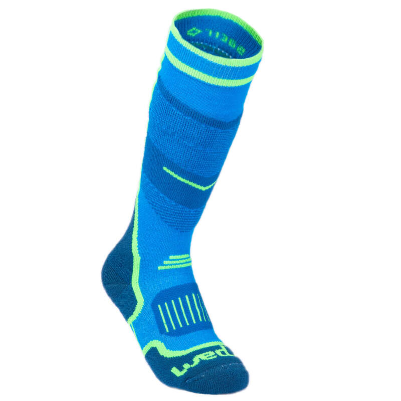 JUNIOR SKI AND SNOWBOARD SOCKS Ski Wear - 300 CHILDREN'S BLUE GREEN WEDZE - Ski Wear