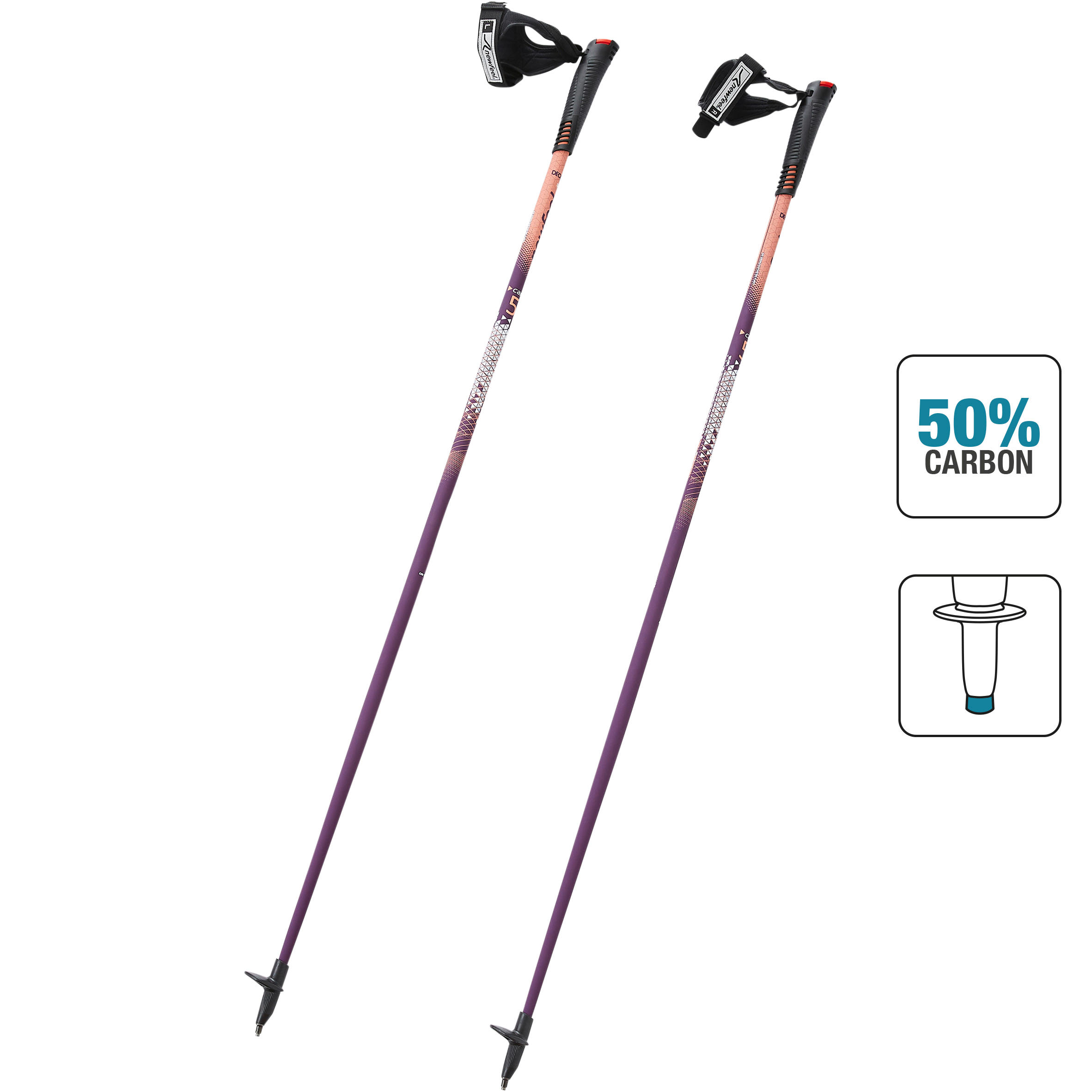 PW P500 NORDIC WALKING POLES - PLUM 2/8