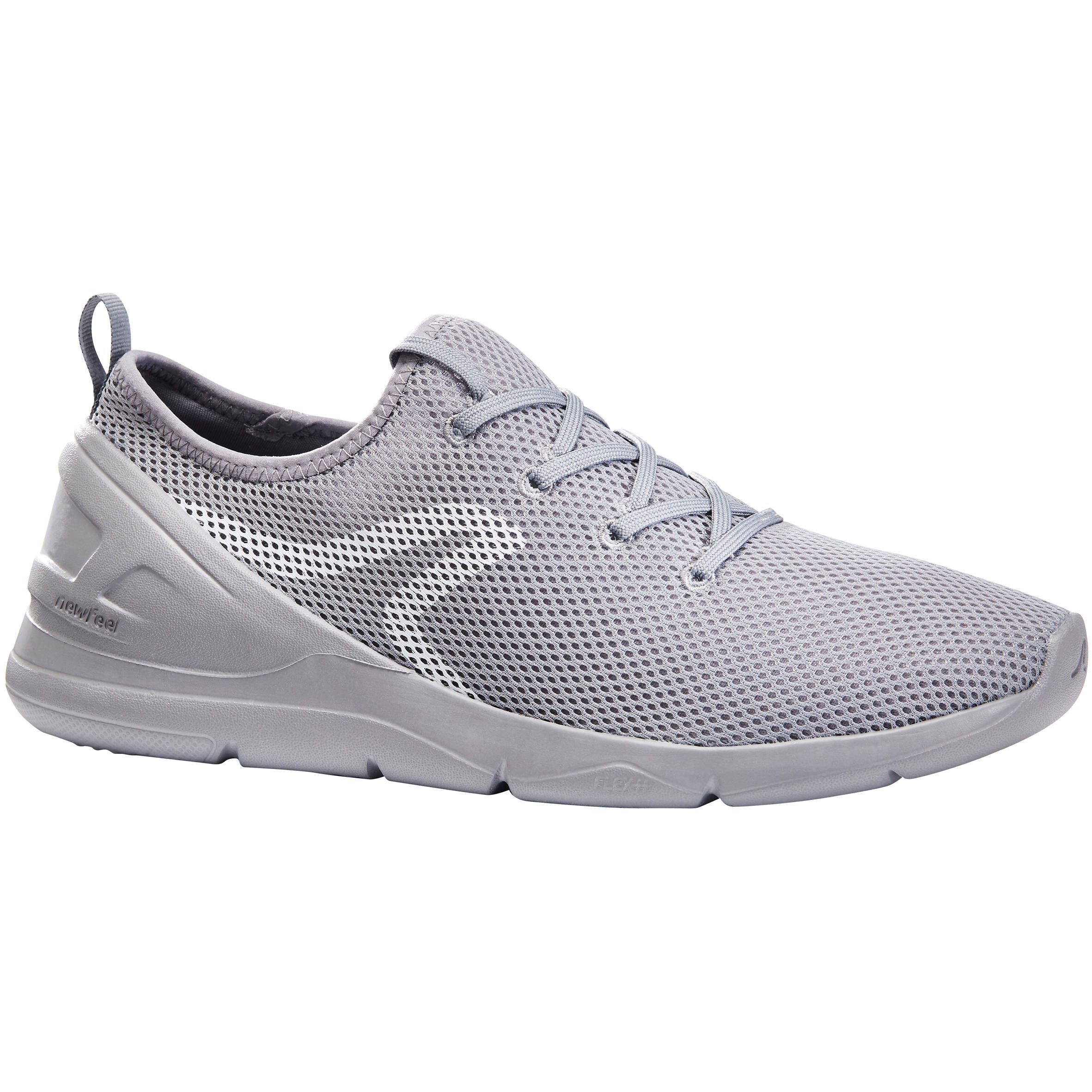 Men Walking Shoes with Breathable Mesh, Cushioning, PW 100 - Grey
