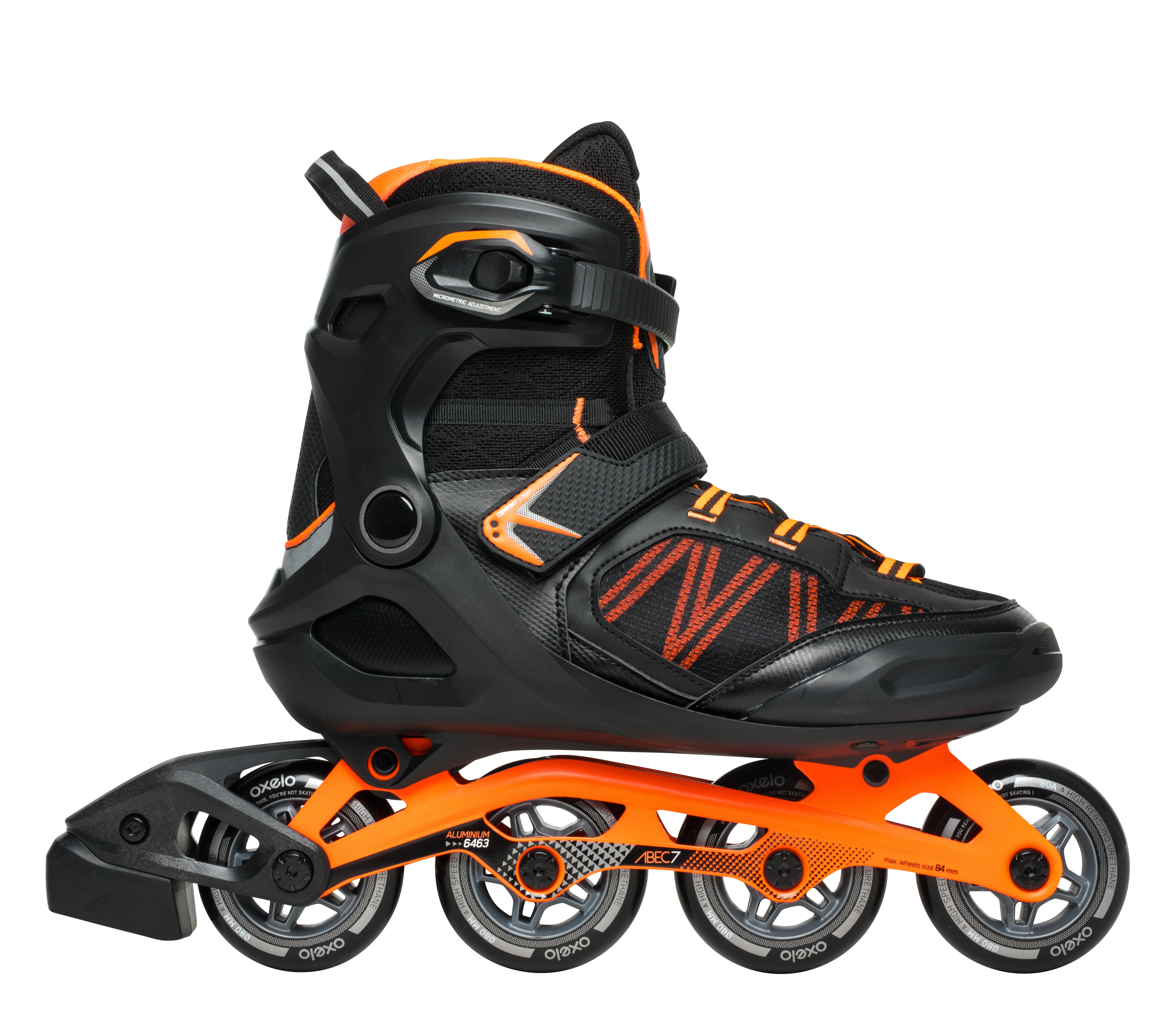 Ролики для фитнеса мужские светло-оранжевые FIT500 OXELO