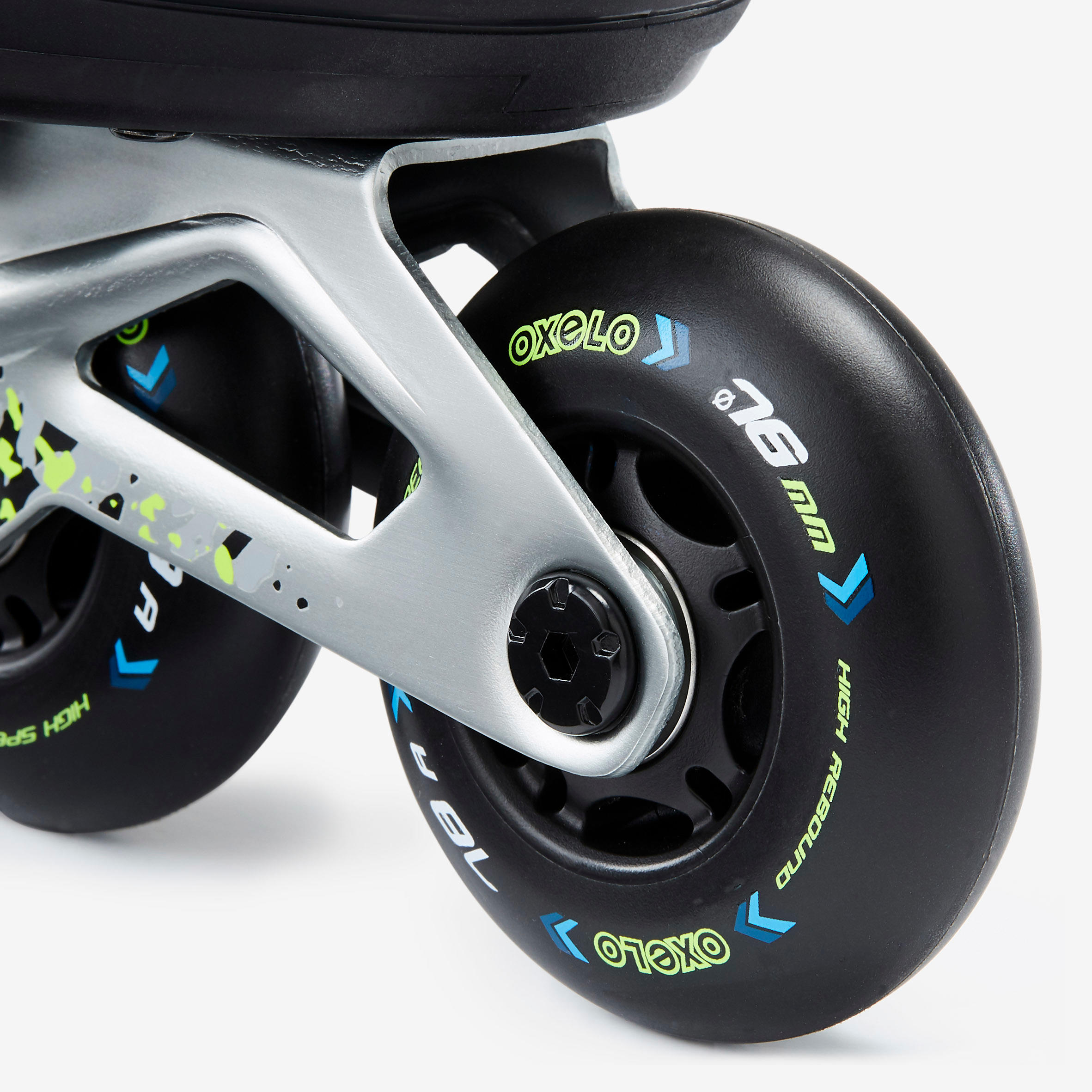 

Fit 5 Jr Kids' Inline Fitness Skates - Blue / White -  By OXELO | Decathlon