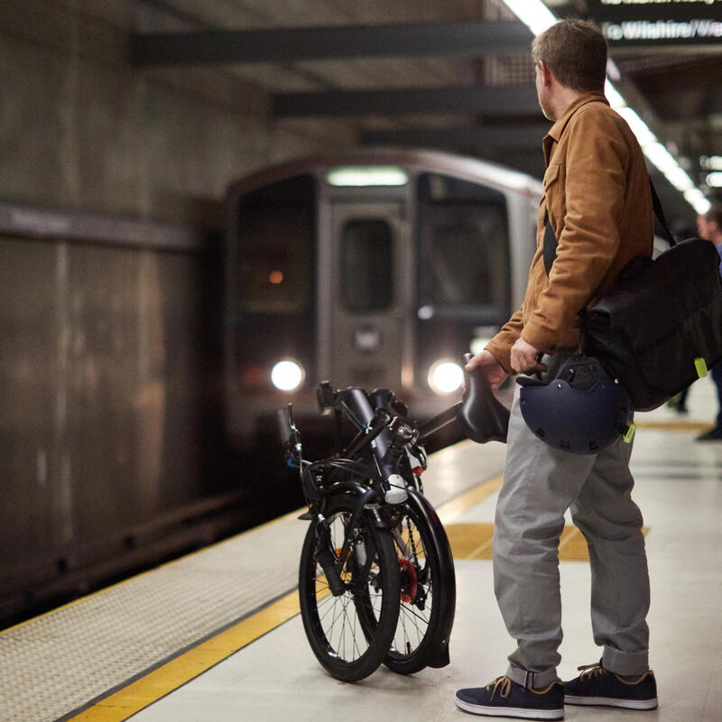 Mathieu, depuis 7 mois en vélo pliable au boulot !