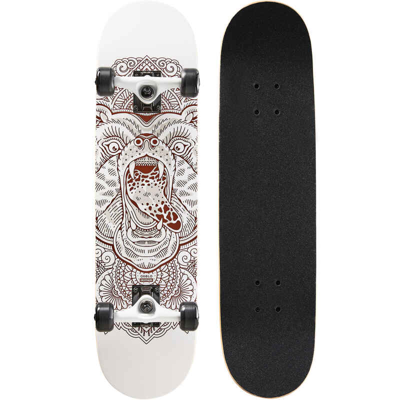 Kids' 8-12 Years Skateboard Mid 500 Bear