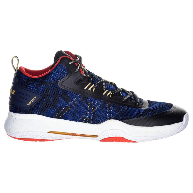 Unisex basketbalové boty SC500 Mid modro-červeno-zlaté