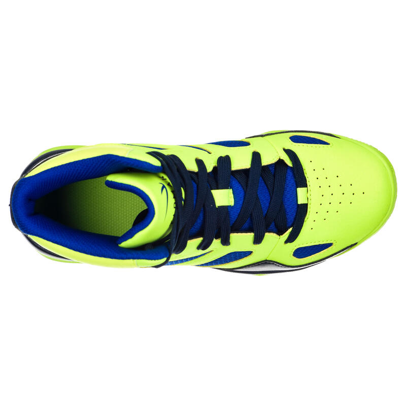 CHAUSSURES SHIELD 300 DE BASKETBALL GARCON/FILLE POUR CONFIRME JAUNE BLEU