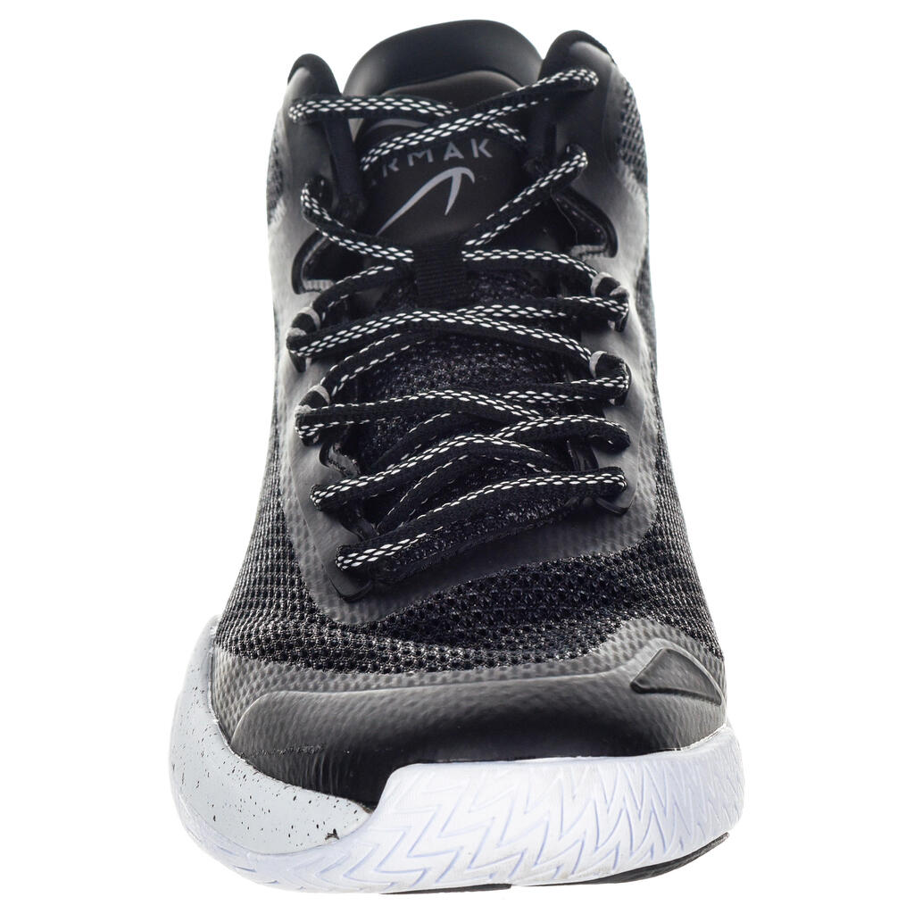 Basketbalová obuv pre pokročilých mužov/ženy SC500 Mid čierno-ružovo-tyrkysová