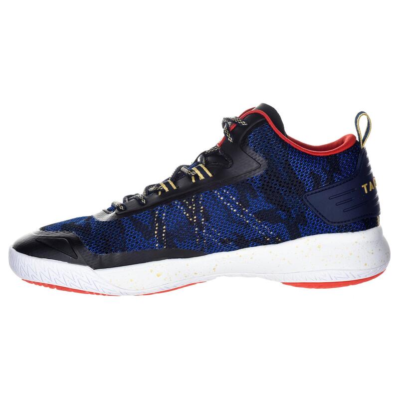 Unisex basketbalové boty SC500 Mid modro-červeno-zlaté