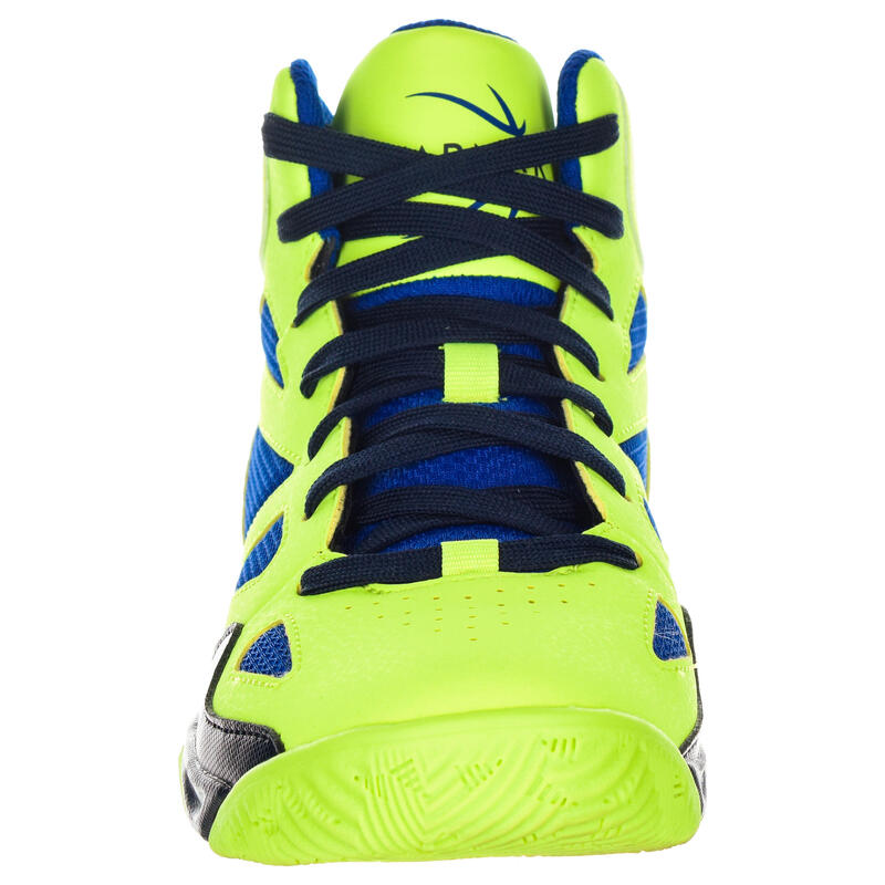 CHAUSSURES SHIELD 300 DE BASKETBALL GARCON/FILLE POUR CONFIRME JAUNE BLEU