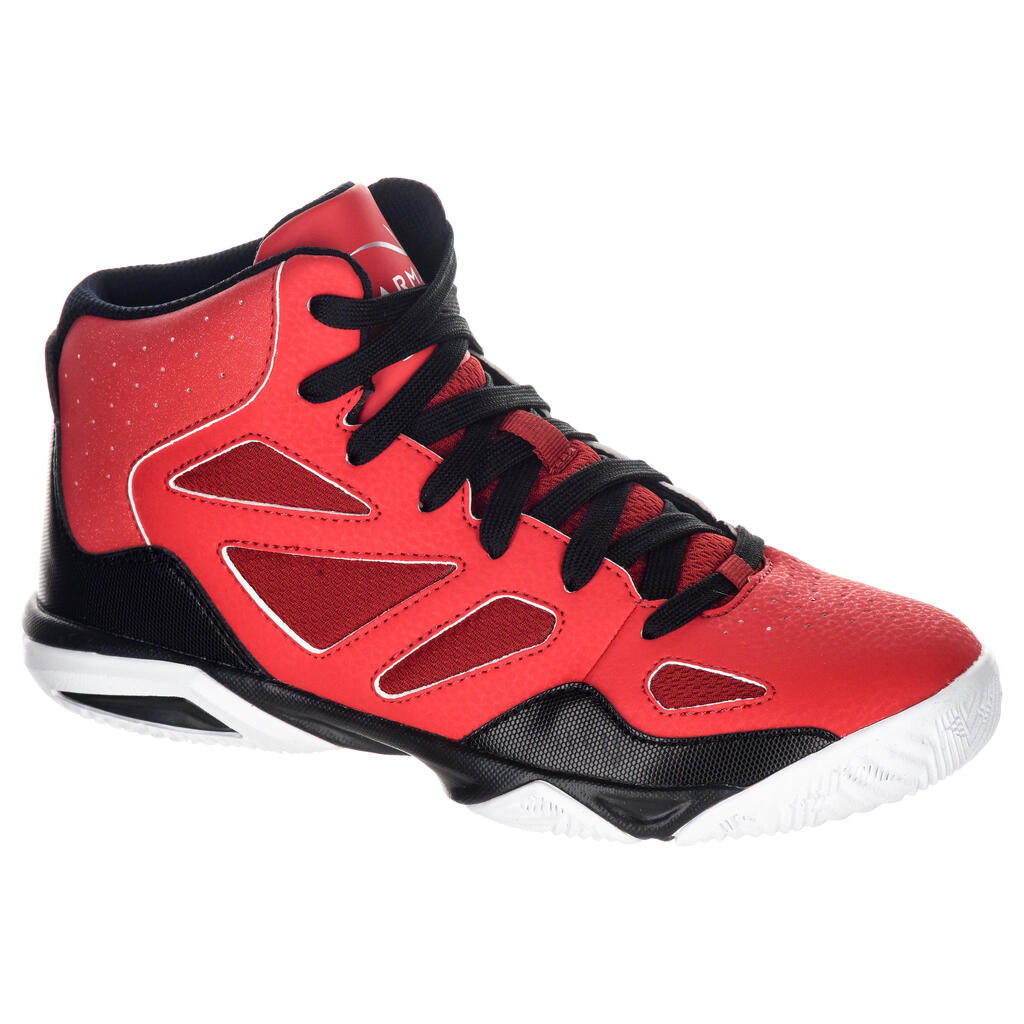 Basketballschuhe Shield 300 Fortgeschrittene Jungen/Mädchen rot/schwarz