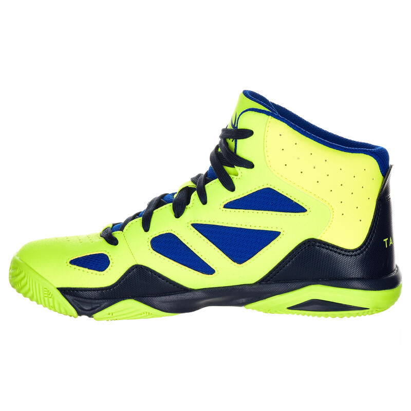 CHAUSSURES SHIELD 300 DE BASKETBALL GARCON/FILLE POUR CONFIRME JAUNE BLEU