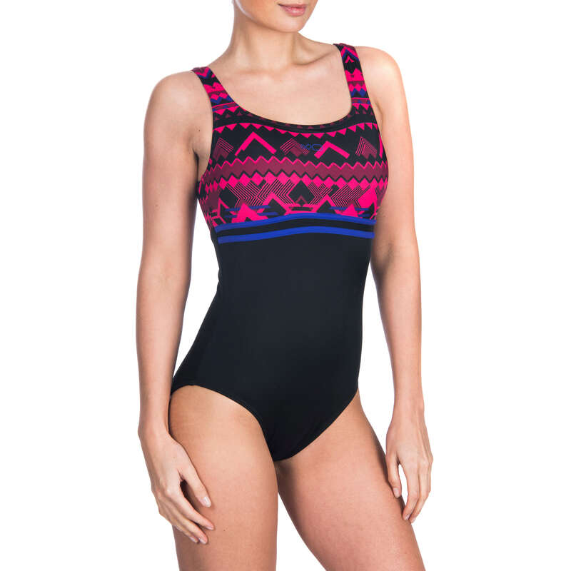WOMEN'S SWIMSUITS Swimming - Loran Swimsuit - Black/Pink NABAIJI - Swimwear