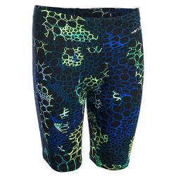 MAILLOT DE BAIN JAMMER NATATION GARÇON 500 FIRST ALL LUA NOIR VERT