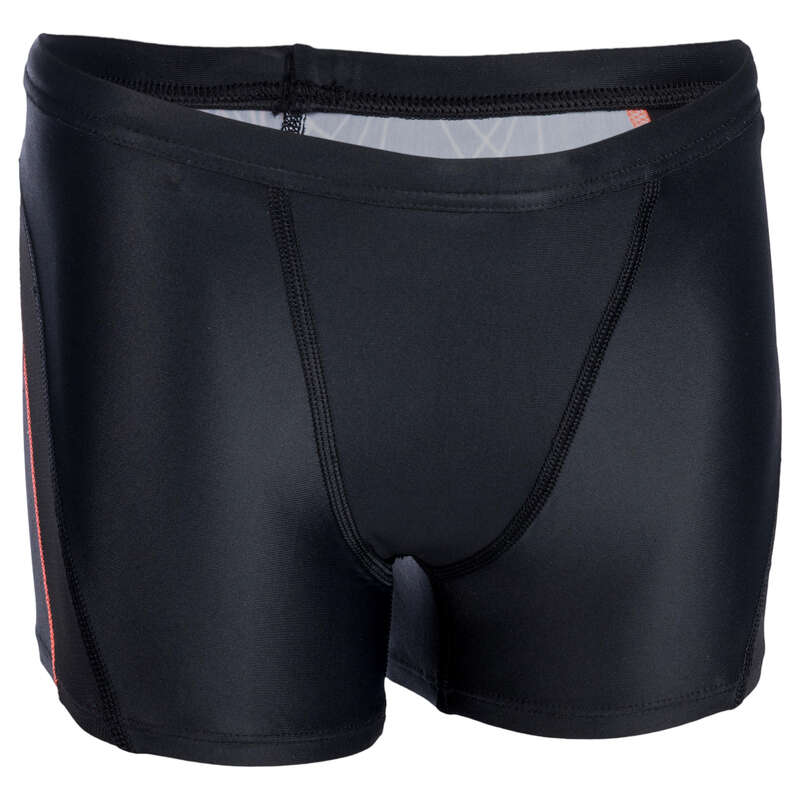 NABAIJI 500 Boys' BoxerStyle Swim Shorts Black Decathlon