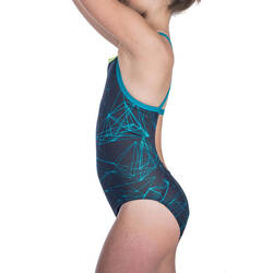 Jade Girls' Chlorine Resistant One-Piece Swimsuit - Stel Blue