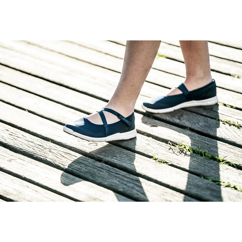 Ballerines marche sportive femme PW 160 Br'easy gris / turquoise | Newfeel