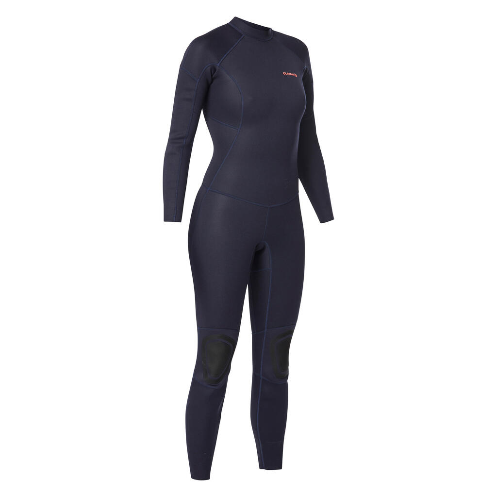 Sieviešu sērfošanas 2/2 mm neoprēna hidrotērps “100”, jūras zils 